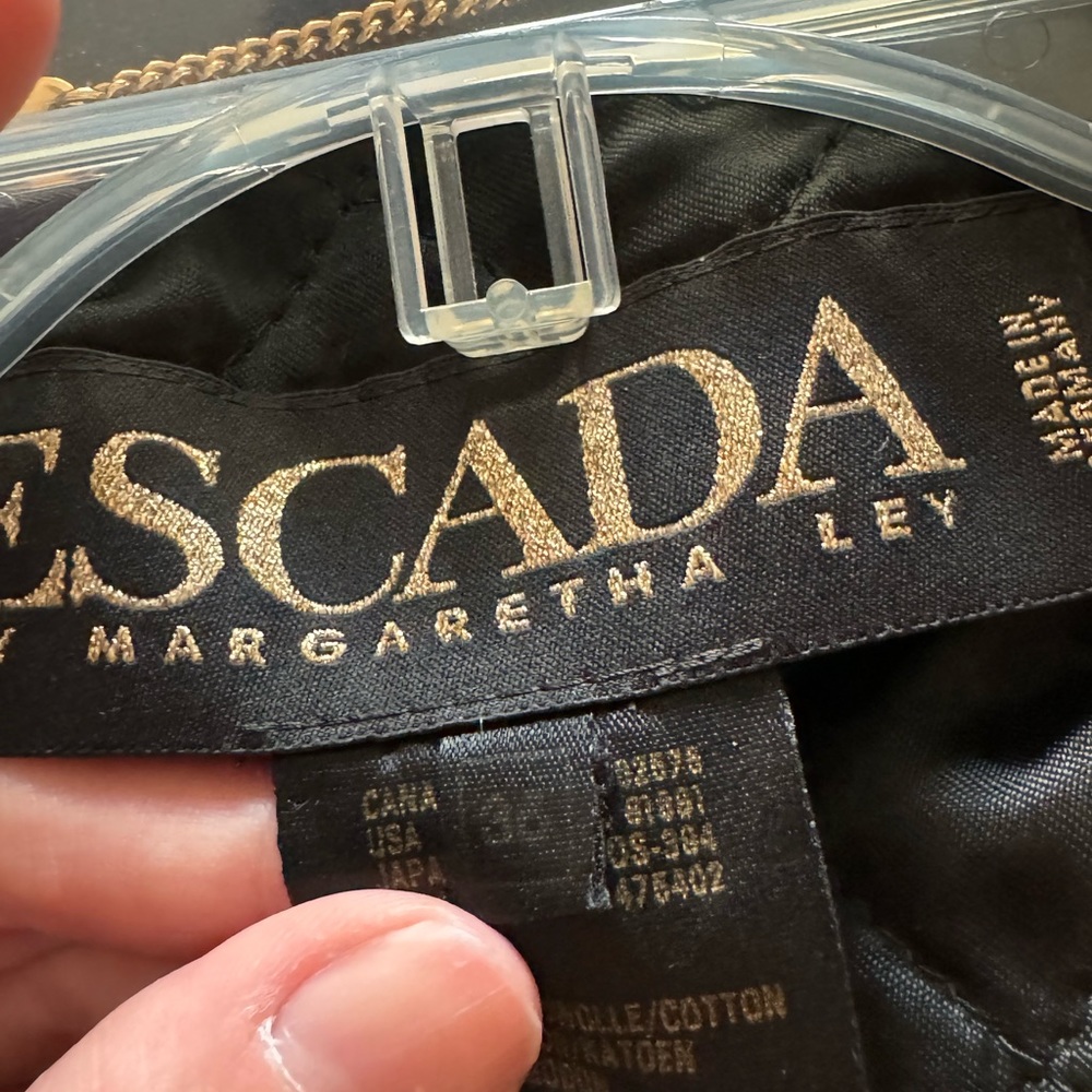 1980s Escada Scrollwork and Coin Printed Cotton Velvet Bomber Jacket - Picture 4 of 5